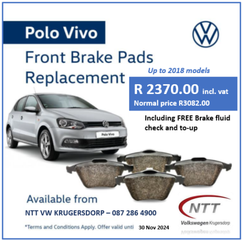 Polo Vivo Brake Pads Replacement Special! Special Offer